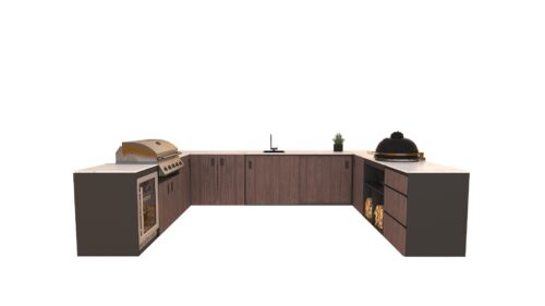 Roma Composition - American walnut - porcelain worktop
